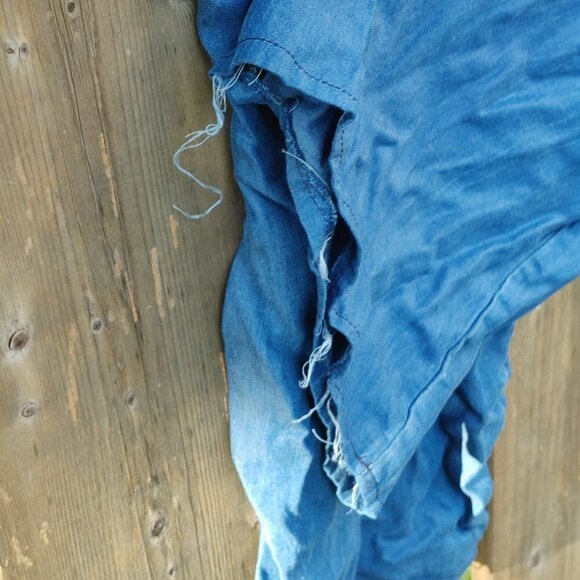 POINT ZERO Denim Lounge Pants Wide Leg Distressed Cuffs Women's Medium - Picture 5 of 7